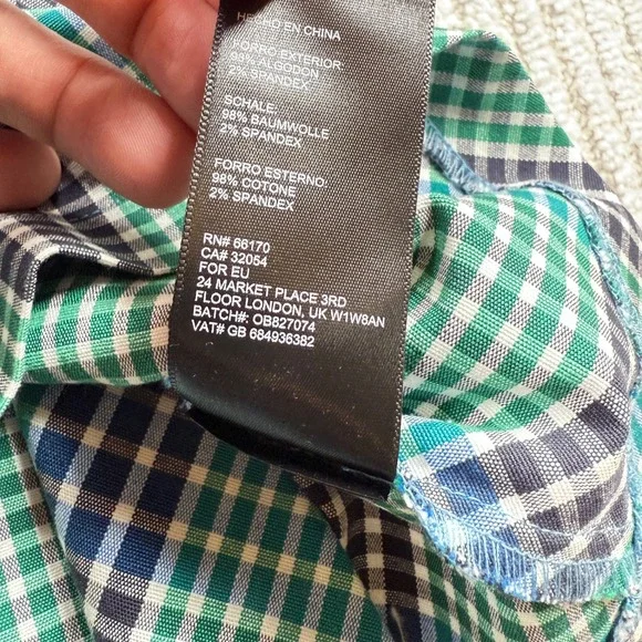 Urban Outfitters Plaid Mini Dress Women's Small Green Blue Gingham Grunge 90s - Picture 10 of 12